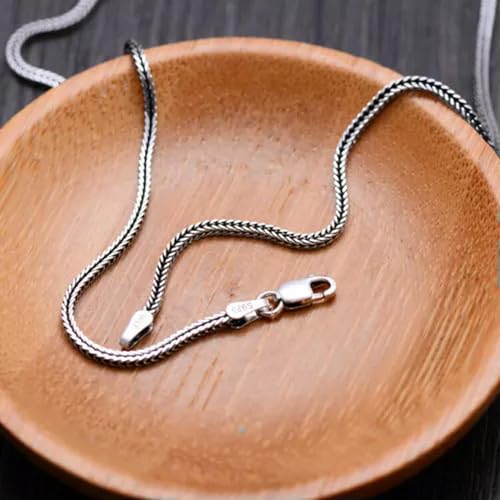 Collier en Argent véritable idée cadeau chaîne blé carrée - 3