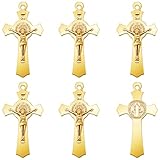 10 medallas de metal de San Benito, cruz, rosario, centro INRI, crucifijo, cuentas, bricolaje, joyería católica, regalo, collar, llavero para hombres y mujeres, Zinc, No es una piedra preciosa