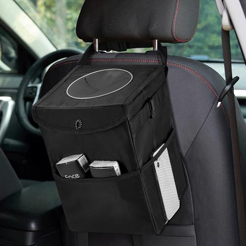 XHRING Car Trash Garbage Can for Jeep Wrangler JL JK Gladiator Renegade Cherokee Compass Grand Cherokee Wagoneer L Liberty Patriot Rubicon Sahara 4XE Sport S Mojave X JKU Accessories 2000-2024