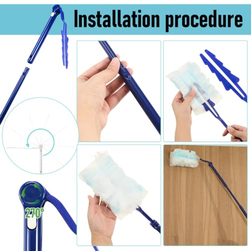 Image of Colingmill 8 Pack Replacement Duster Handles, 3 Ft Extendable, Blue