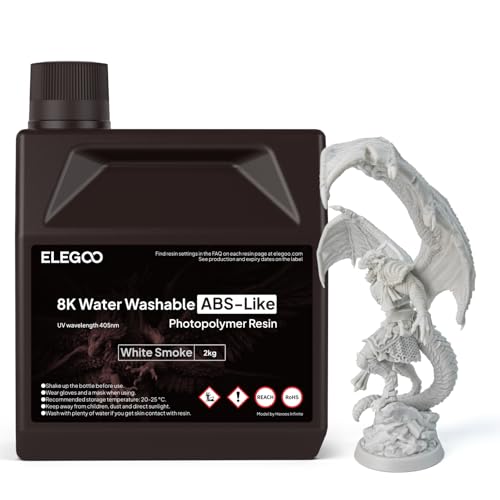 ELEGOO Water Washable ABS Like 8k Resin White Smoke 2kg