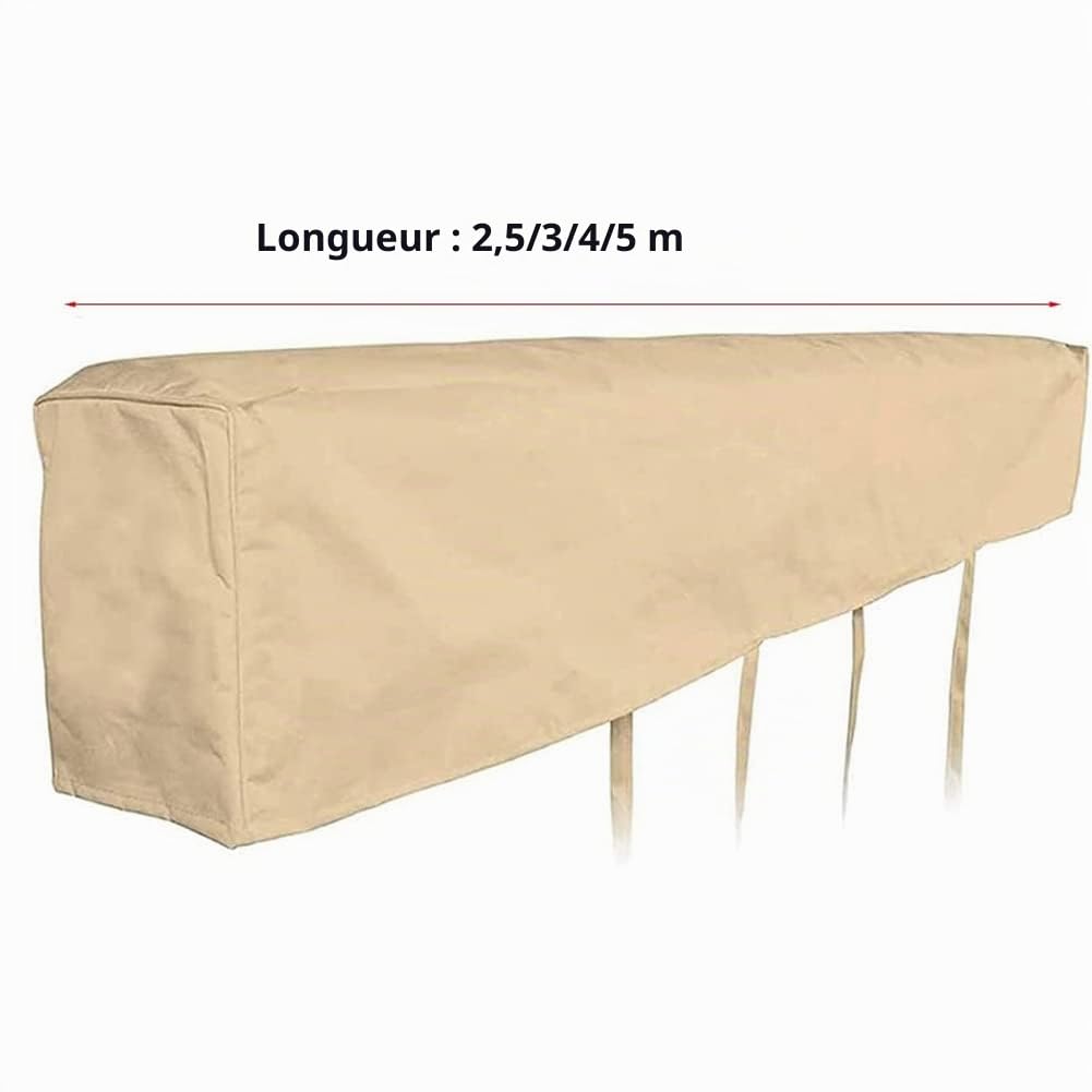 Housse de Auvent Jardin Protection, BâChe Sac de Rangement 420D Oxford Contre Les UV Anti-poussière étanche Contre la Neige et la Pluie en Hiver, pour Canopy Shelter De Terrasse Meubles (Beige, 6M)