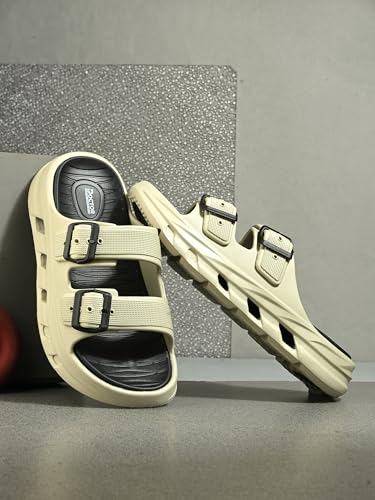 Image of DOCTOR HEALTH SUPER SOFT Men EVA Double Strap Sandals | Adjustable Buckle Comfort Slides | Lightweight Anti-Slip Ventilated Casual Sandals for Everyday Indoor Outdoor Wear