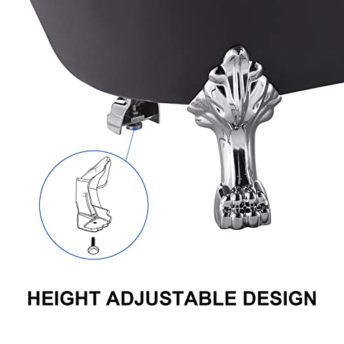 Mokleba 67" Acrylic Freestanding Bathtub, Free Standing Clawfoot Tub, Soaking Tub With Integrated Slotted Overflow, Toe-Tap Chrome Drain, Cupc Certified, 37°Grey #TOP1