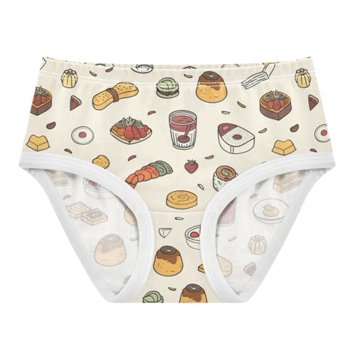 ZZKKO Cartoon Food Girls Underwear Toddler Panties for Girls Comfort Brief Size 2-8T