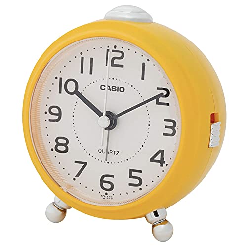 Casio TQ-149-9JF Alarm Clock, Yellow, Analog, Small, Snooze with ...