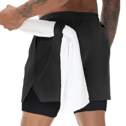 Muscle Killer Men's 2 in 1 Running Shorts Quick Dry Gym Athletic Shorts with Liner Workout Short for Men with Pockets4