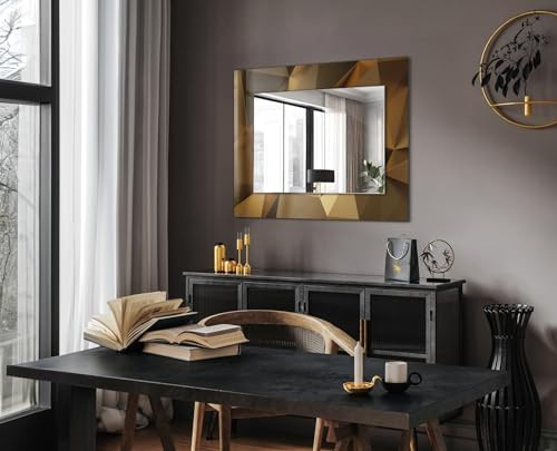 Miroir mural décoratif 80x60cm horizontal vertical géométrique Tulup - 4
