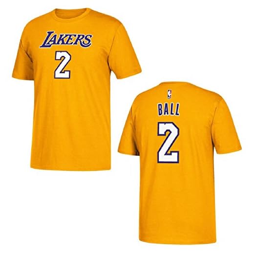 adidas Lonzo Ball Lakers Name/# Tshirt Gold XL