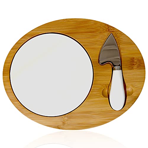 Käsebrett-Set - Charcuterie Brett-Set - Käseplatte aus Holz mit Keramikplatte und Messer Set - perfekte Geschenkidee zum Einzug Cover