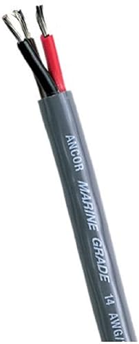 Ancor 156410 Bomba de sentina eléctrica de grado marino, cableado de 3 cables de cobre estañado de alta calidad (calibre 14, gris, 100 pies)