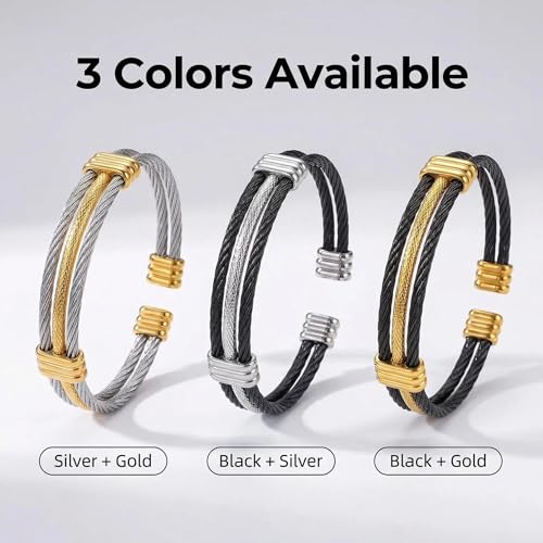 Pulsera de acero inoxidable para hombre estilo industrial moderno miniatura 4