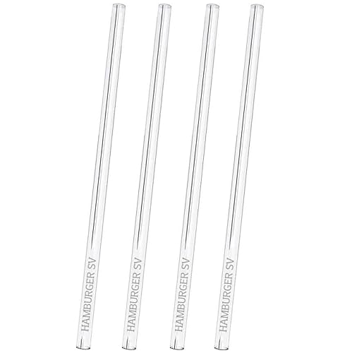 Hamburger SV HSV Glastrinkhalme Trinkhalme Strohalme 4er Set inkl. Reinigungsbürste