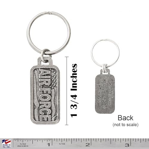US Airforce Keychain, A1005KC, 1 3/4”, Pewter, 100% Handmade in the USA, Patriotic, Military, Armed Service, United States Air Force, Metal, Keychain, Key Chain, Key Ring, Over 100 Keychain designs2