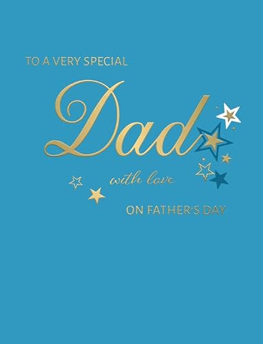 Father's Day Card, To a Special Dad, Type on Blue - 8 x 6 inches - Avant Garde Studios