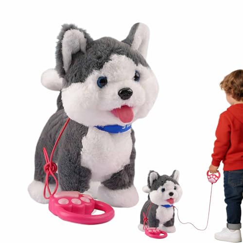 Robot de perro genérico | Peluche interactivo caminando con música, cachorro de peluche realista e interactivo con voz - para niños niñas cumpleaños educación interior exterior