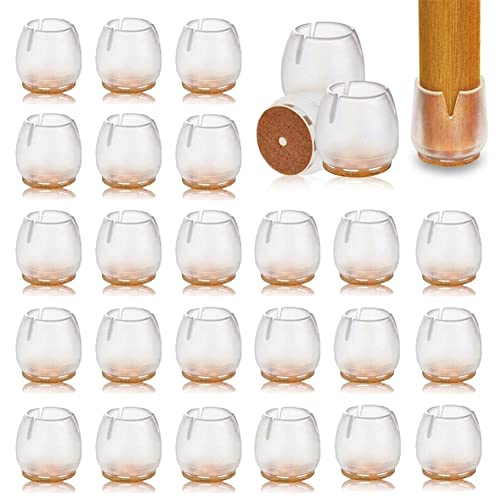 40 Piezas Protector Patas Sillas Protector Patas Sillas Redondas Funda de Silla de Silicona 17-23mm Estera de Muebles Cancelación de Ruido y Antideslizante Almohadillas para Rascar el Piso Cover