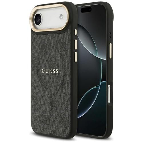 CG MOBILE Guess 4G PU Classic Logo Compatible avec MagSafe Coque pour iPhone 17 Air (Noir)