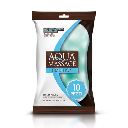 ARIX | 10 éponges de massage pour le corps de la ligne Aqua Massage Tradition, éponge douce de massage corporel avec antibactérien, pour moments de détente - 10 éponges ARIX | 10 éponges de massage pour le corps de la ligne Aqua Massage Tradition, éponge douce de massage corporel avec antibactérien, pour moments de détente - 10 éponges