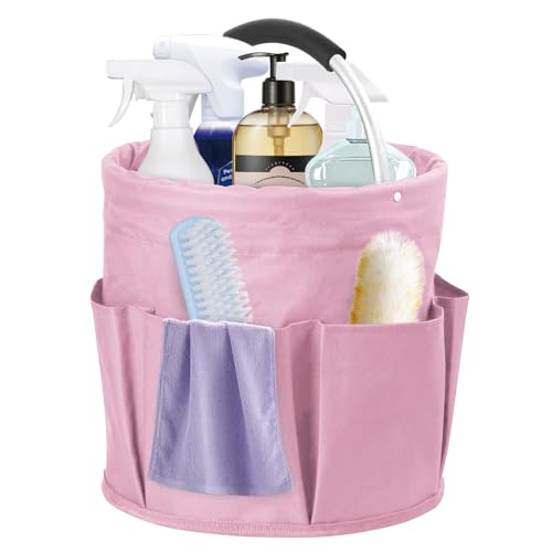 Weskjer Roze Schoonmaak Opbergtas, Douche Caddy Draagbare 17L Met Tool Handvat Caddy Bag Opvouwbare Ruimtebesparende Tool Organisatoren Buiten Opbergmanden Voor Picknick Baden Winkelen