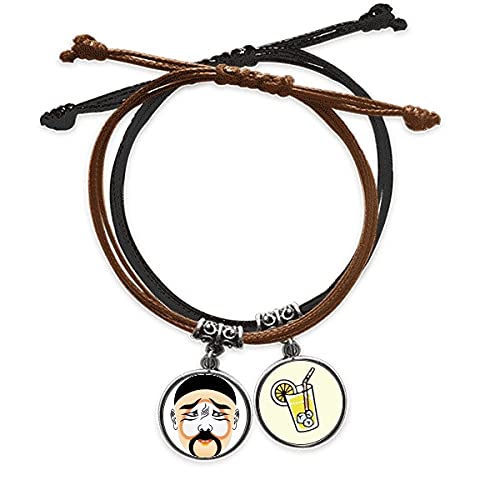 Bracelet opéra de pékin zhuihanxin coloré en cuir véritable et corde tressée main