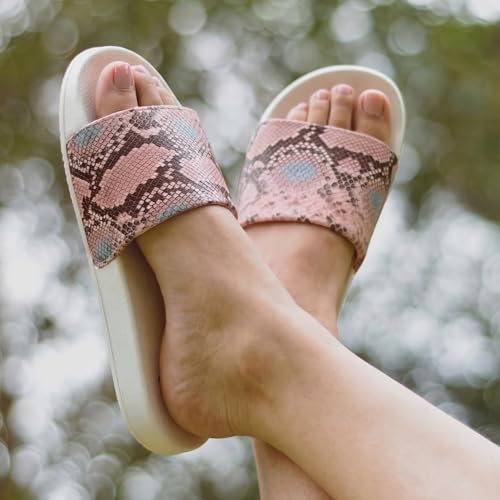 Image of YOHO Tropica Printed Comfortable Women Slides | Stylish Rainy Footwear & Waterproof Monsoon Sandals | Soft Inner Lining On Strap