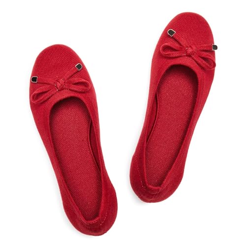 Image of Frank Mully Women's Ballet Flats Round Toe Walking Flats Slip On Work Shoes Knitted Flats Shoes for Woman Soft Lightweight