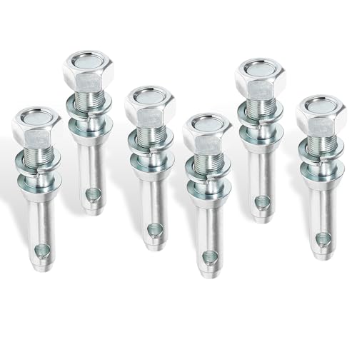 6-Pack S07020800 Cat 1 Draw Pin Hitch Accessories for Tractors, 5-1/2-Inch - Universal Forged Draw Pins with Rust-Resistant Coating, Ideal for Compact & Small Tractors