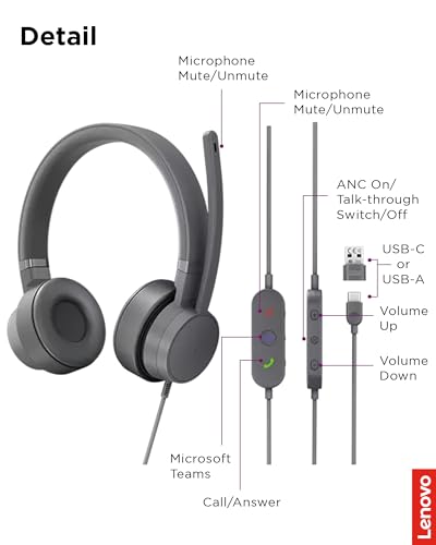 Casques Lenovo avec Micro - vue 10