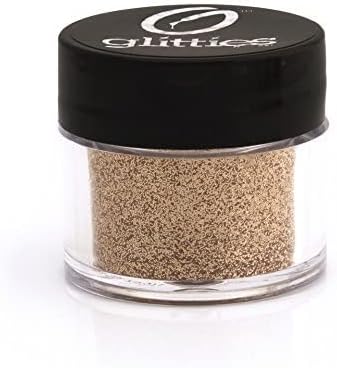 GLITTIES - Sparkling Champagne - Cosmetic Grade Extra Fine (.006") Loose Glitter Powder Safe for Skin! Perfect for Makeup, Body Tattoos, Face, Hair, Lips, Soap, Lotion, Nail Art - (10 Gram Jar)