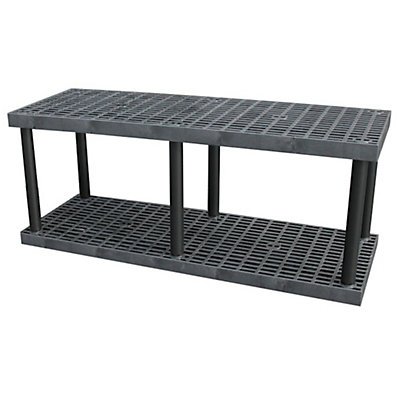 Structural Plastics, Heavy Duty Plastic Shelving - 2 Shelf Base Units, Hs6624B, Size H X W X D: 24 X 66 X 24