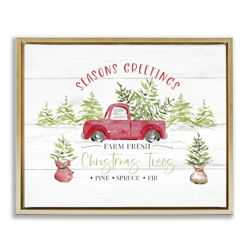 Farm Fresh Christmas Trees Plaid, 24 x 30 Inch Canvas in Floater Frame