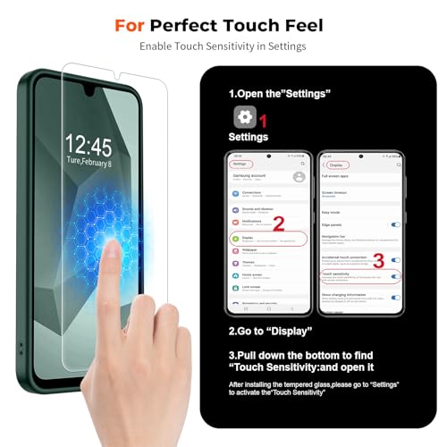 Image of SUPFINE Magnetic for Samsung Galaxy A16 5G Case with Screen Protector, (Built-in Magnets) (Military Grade Drop Protection) Slim Translucent Shockproof Phone Case,Forest Green