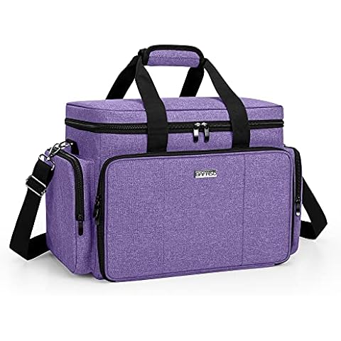 BAFASO Large Makeup Bag with Removable Dividers, Purple Cover