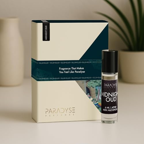 Image of Midnight Oud Attar | Non-Alcoholic Perfume Oil Roll on | Luxury Attar | Musky, Woody & Floral Perfume | Premium and Long lasting | 6 ml (Midnight Oud)