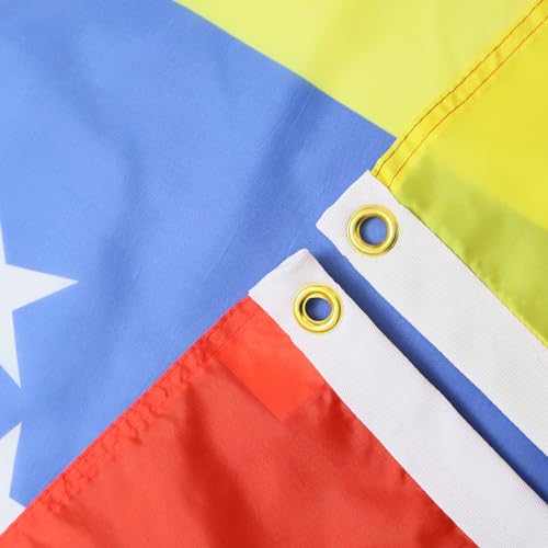 Image of AZ FLAG Set of 5 Venezuela Flags - 90 x 60 cm - Venezuelan Flag 100% Polyester with Integrated Metal Eyelets