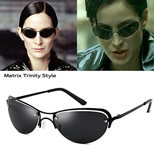 The Matrix Neo Style Sunglasses Men Women Ultralight Metal Wire Frame Polarized Oval Rimless Glasses2