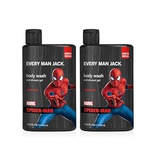 Every Man Jack Body Wash – Marvel Spider Man | 13.5-ounce Twin Pack – 2 Bottles Included | Naturally Derived, Parabens-free, Pthalate-free, Dye-free, and Certified Cruelty Free