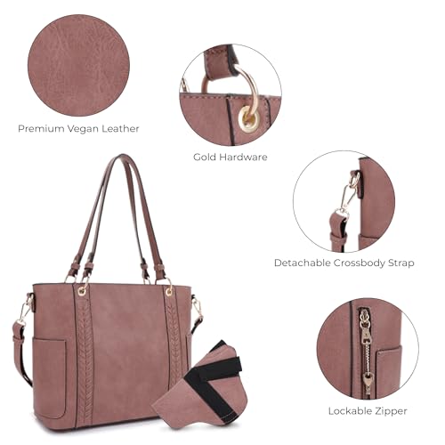 Image of JESSIE & JAMES | Austin Whipstitching Concealed Carry Tote Bag with Lock and Key, Top Handle CCW Purse | Whipstitching, Concealed Carry, with Lock and Key, Top Handle, CCW