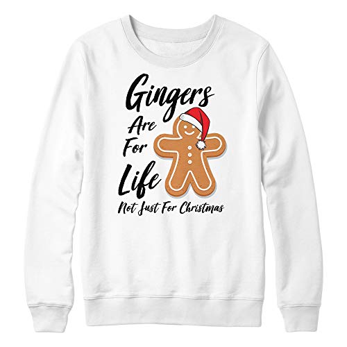 Jengibres Son para la Vida, no Solo para Navidad, Idea Divertida para Cabezas Rojas, Hombre de Jengibre, Mujer, Hombre, Broma, Novedad FEA Blanco Blanco L Cover