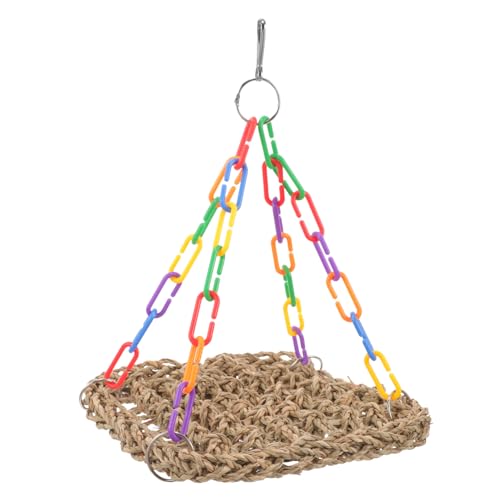 FONDOTIN Parrot Swing Hanging Climbing Hammock Toy for Birds Parrot Playground Accessory Durable Bird Cage Supply for Parrots and Parakeets Engaging Climbing and Swinging Fun