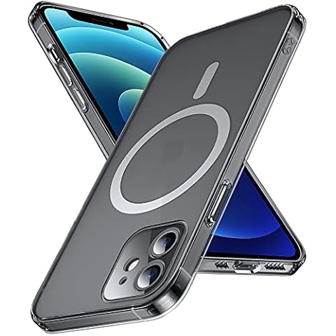 DASFOND Magnetic Designed for iPhone 12 Case, [Compatible with Magsafe] [Luminous Circle] with Camera Protection Translucent Matte Shockproof Phone Cover Case for iPhone 12 6.1 inch, Cold Black Cover