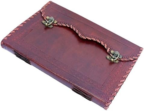 TOL Large Leather Journal Embossed 2 Latches Design Gift Book Diary Journal Christmas Book 10x7