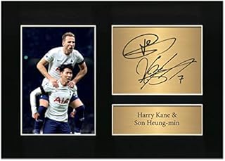 Zulu Image Harry Kane & Son Heung-min Tottenham Hotspurs Spurs Signed Gift A4 Printed Autograph Photo Reproduction Print Picture Display No102, Black