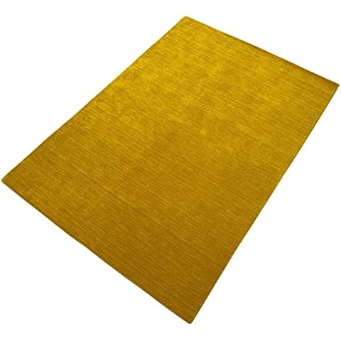 Gold Gabbeh Rug 100% Wool Oriental Rug Hand-Woven Loom Bridge G-630 Cover