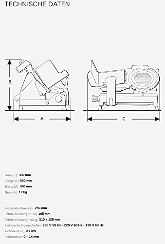 Berkel Aufschnittmaschine - Pro Line VS 25 rot Schneidemaschine – Profi Allesschneider auch für Gastro + Schneidebrett… – Bild 5