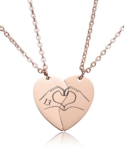 13 Heart Hands Matching Necklace for 2 Girl BFF Sister Taylor Inspired Merch Friendship Stuff Jewelry Gift for 2 Swifties Music Lover.