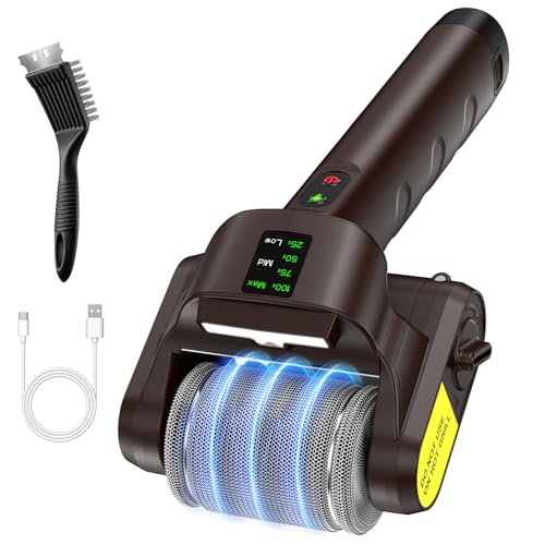 VOXON Electric Grill Brush, 3-Speed 770RPM Electric Grill Cleaner with LED Light, Long Runtime Rechargeable Outdoor BBQ Brush, Removable Stainless Steel Roller for Most Grates - image 1