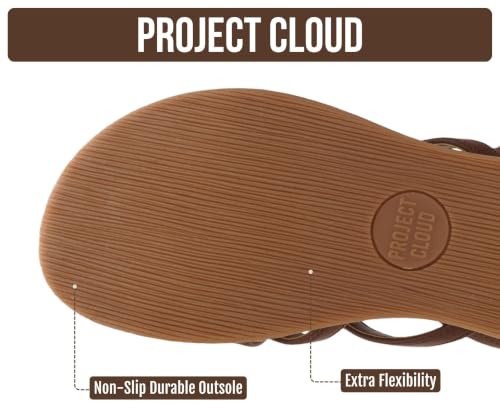 Image of Project Cloud Wedge Sandals for Women 2026 - Comfortable Soft & Plush Insole Strappy Womens Sandals with Lightweight and Non-Slip Durable Outsole (NICE)