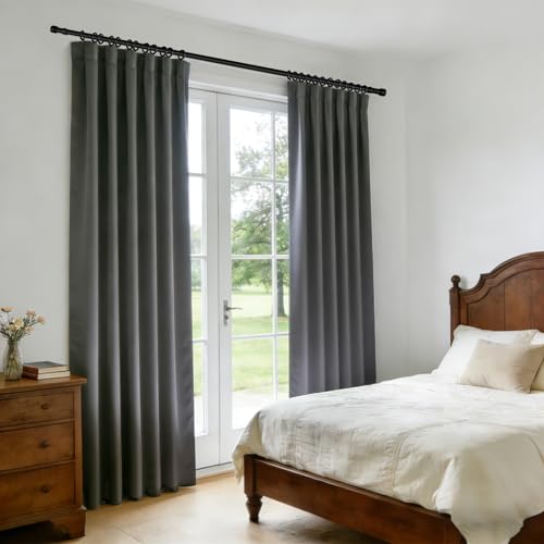 Image of Room Divider Blackout Curtain Track Curtains Wall Dividers Panels Screen for Living Rooms Bedroom Office Privacy Partition Separation, W52 x L84 Inch,1 Panel, Grey